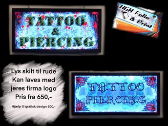 lysskilte med print