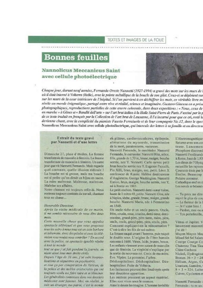 extrait écrits de Fernando in Quinzaine littéraire