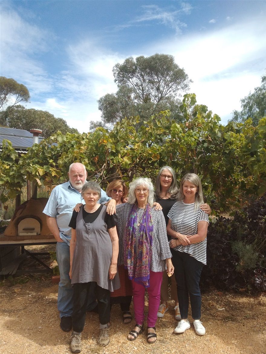 All smiles at Maldon, March 2021 (l-r): Graham, Carol, Carolyn, Tricia, Bernie and Andrea.