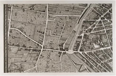 Plan Turgot Faubourg du Temple Temple