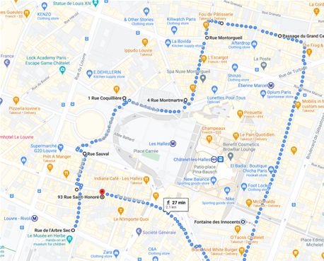 Plan promenade quartier des Halles