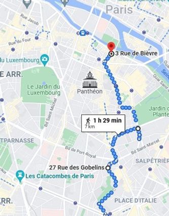 Stroll Paris elong Bievre river detailed itinerary