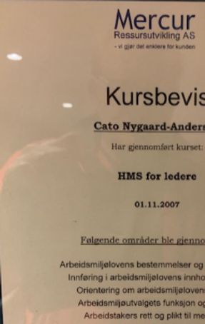 HMS kurs for ledere.