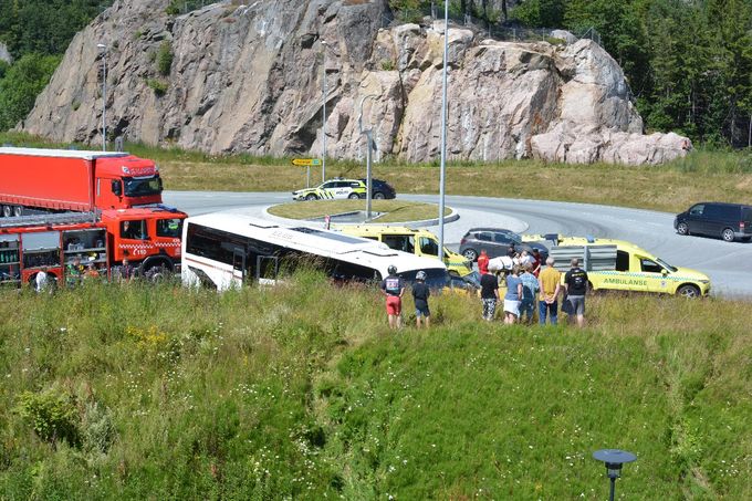 Bussulykke på E-39 mandag 8.7.2019. 