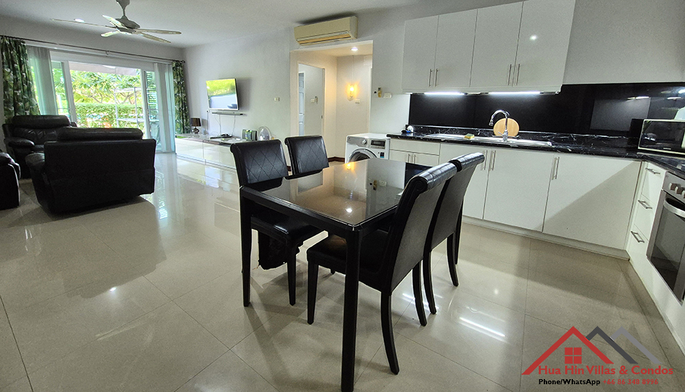 Two bedrooms ground floor condo with European kitchen for rent in The Pride Hua Hin 