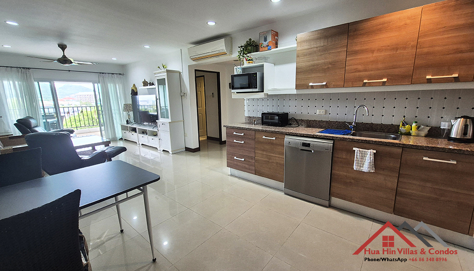 Fourth floor two bedrooms condo with European kitchen for rent in The Pride Hua Hin