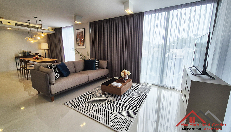 Spacious three bedrooms condo for sale close to the beach in The Pine Hua Hin
