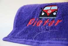 handdoek met volkswagenbus en naam