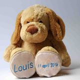 kado geboorte knuffel hond
