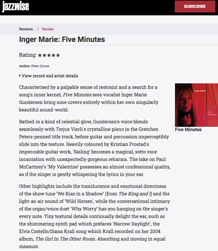 Five minutes | Inger Marie