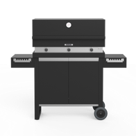 Sort gasgrill med vogn