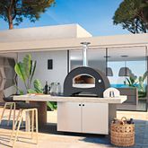 Fontana Forni Amalfi sort brændefyret italiensk pizzaovn