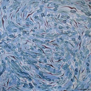 Irène Philips, Acrylic painting, WHERE TO SWIM? 2011
