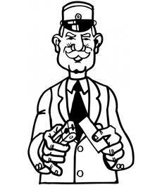 cartoon van conducteur