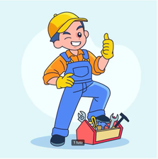cartoon van vakman