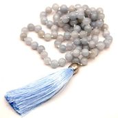 Malahalsband stålblå jade