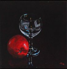 Glas og æble
