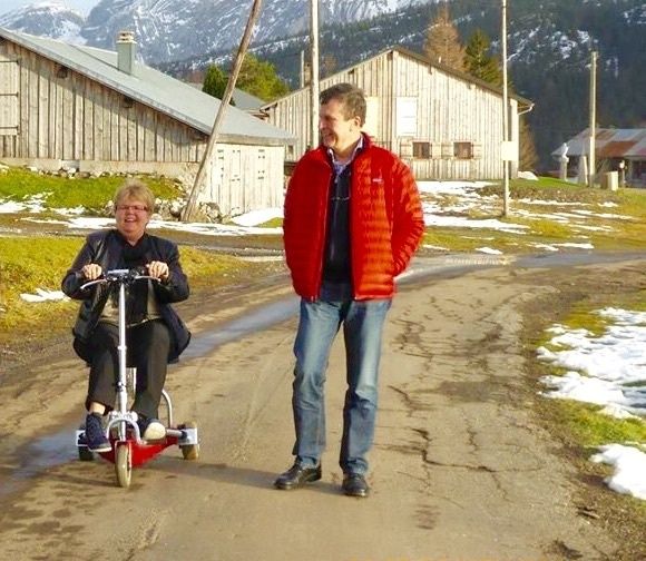 1ère promenade en Travel Scoot après l'AVC