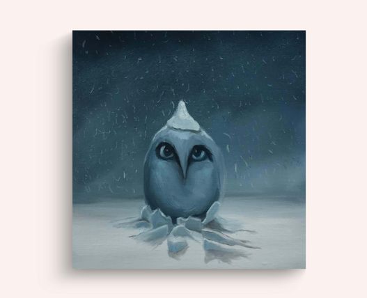 Little Blue Bird alone in the cold
