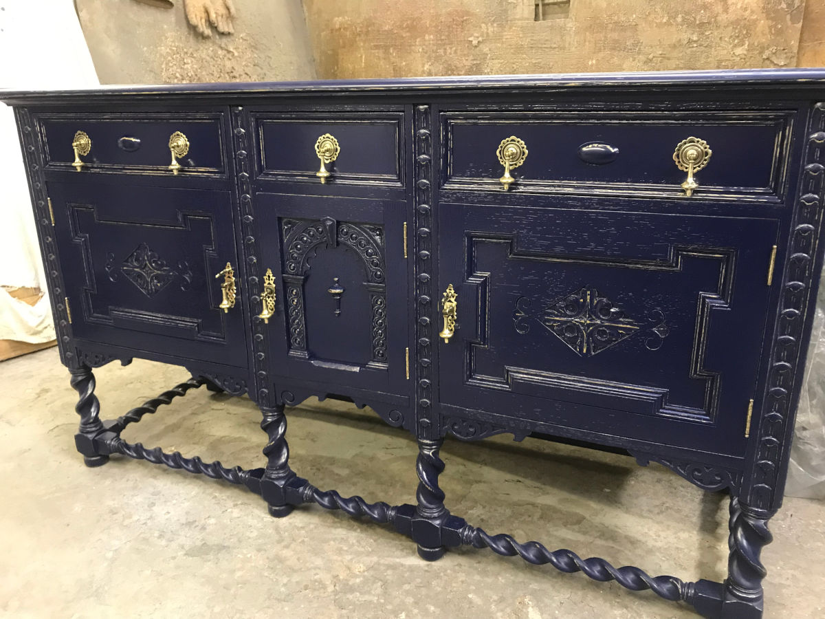 Regency style sideboard custom refinish in lacquer.