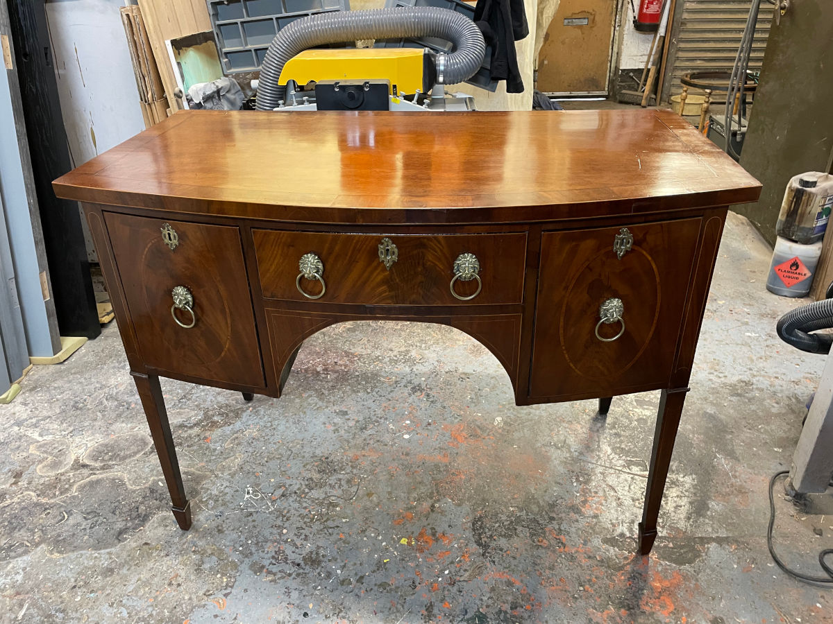 Sheraton style sideboard restoration.