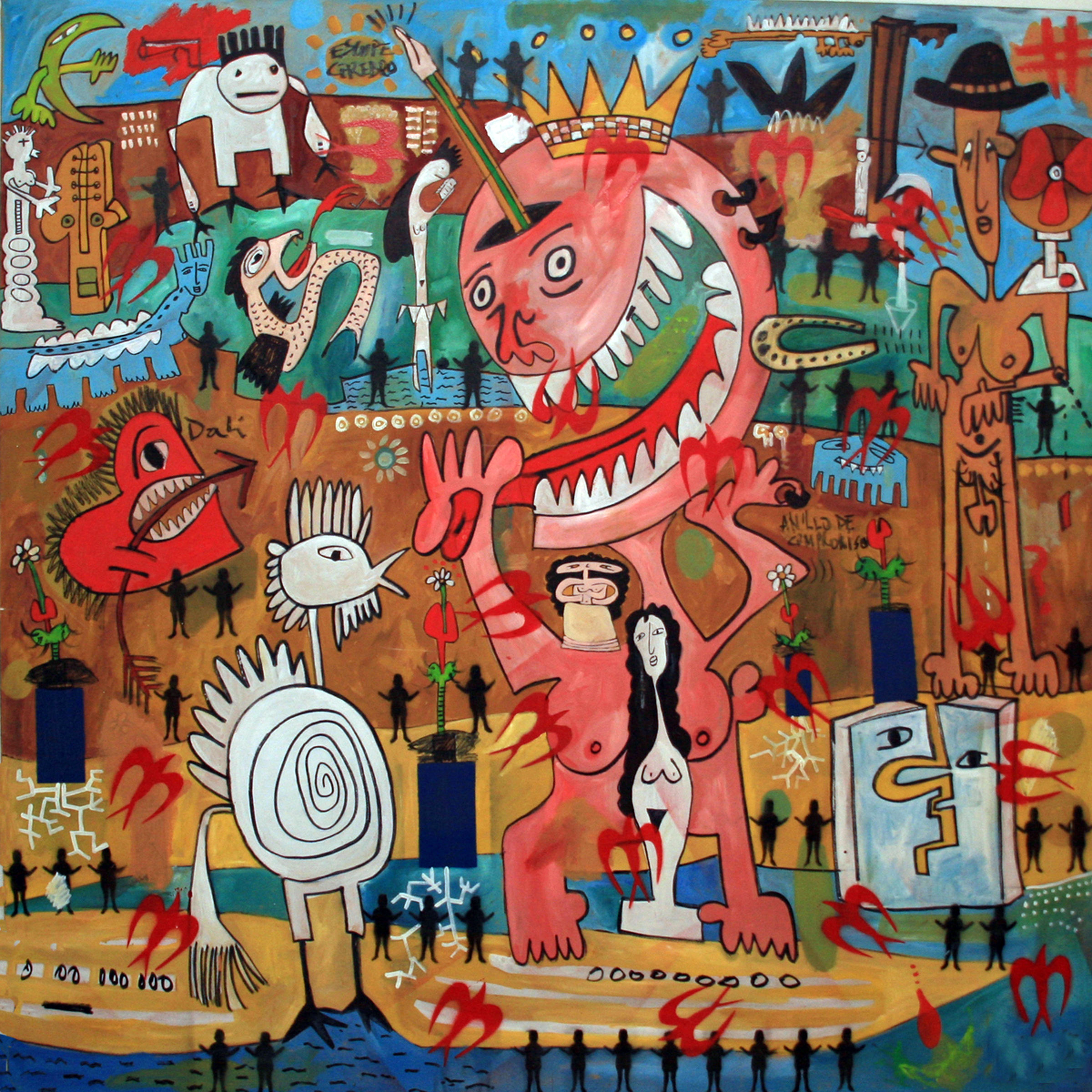 Fantasía 10, mixta sobre lienzo, 200 x 200 cm. Autor Joaquín Barón