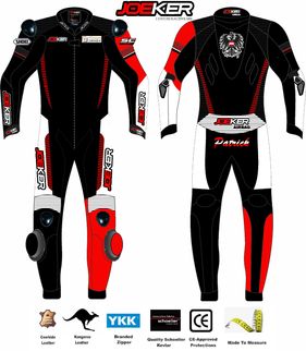 2023-12 JOEKER Lederkombi schwarz-rot-weiß