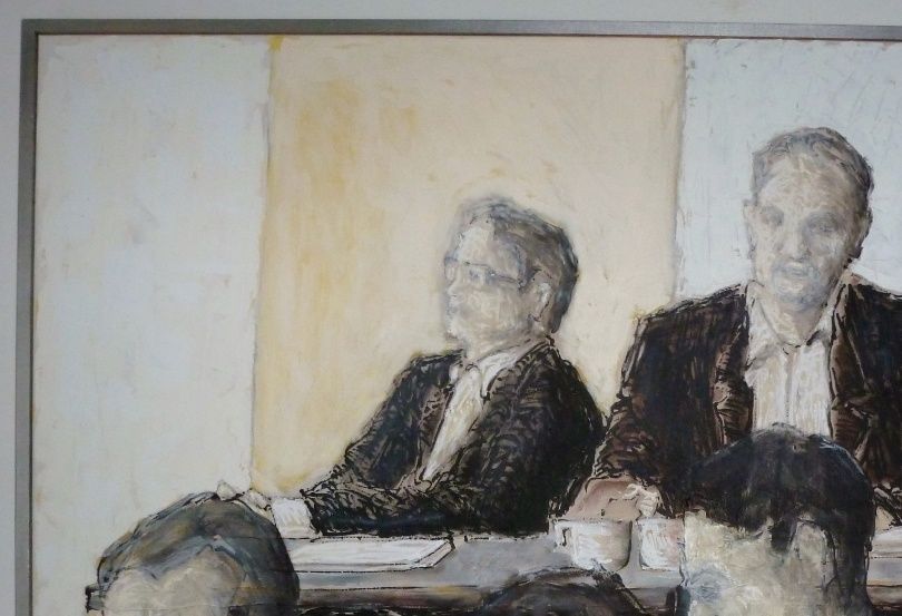 'New public management' 2015. Acryl på lærred 100*150 cm.