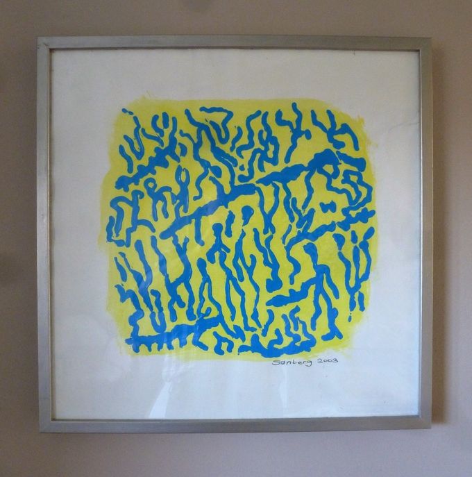 Uden titel 2003. Acryl på papir i ramme 50*50 cm