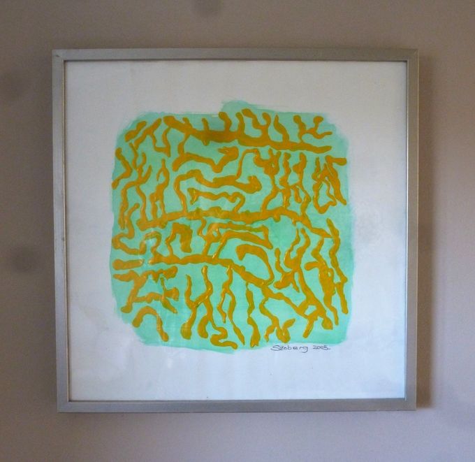 Uden titel 2003. Acryl på papir i ramme 50*50 cm