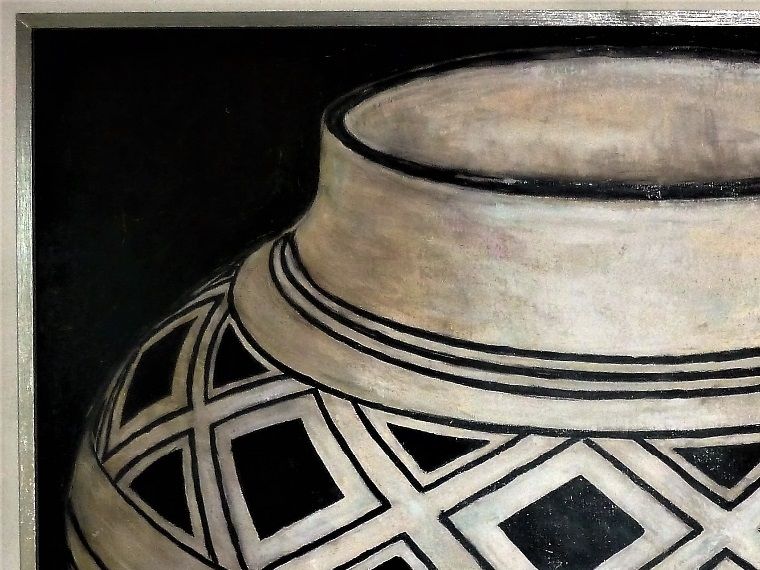'Tam krukke' 2016. Acryl på lærred 90x120 cm. Solgt