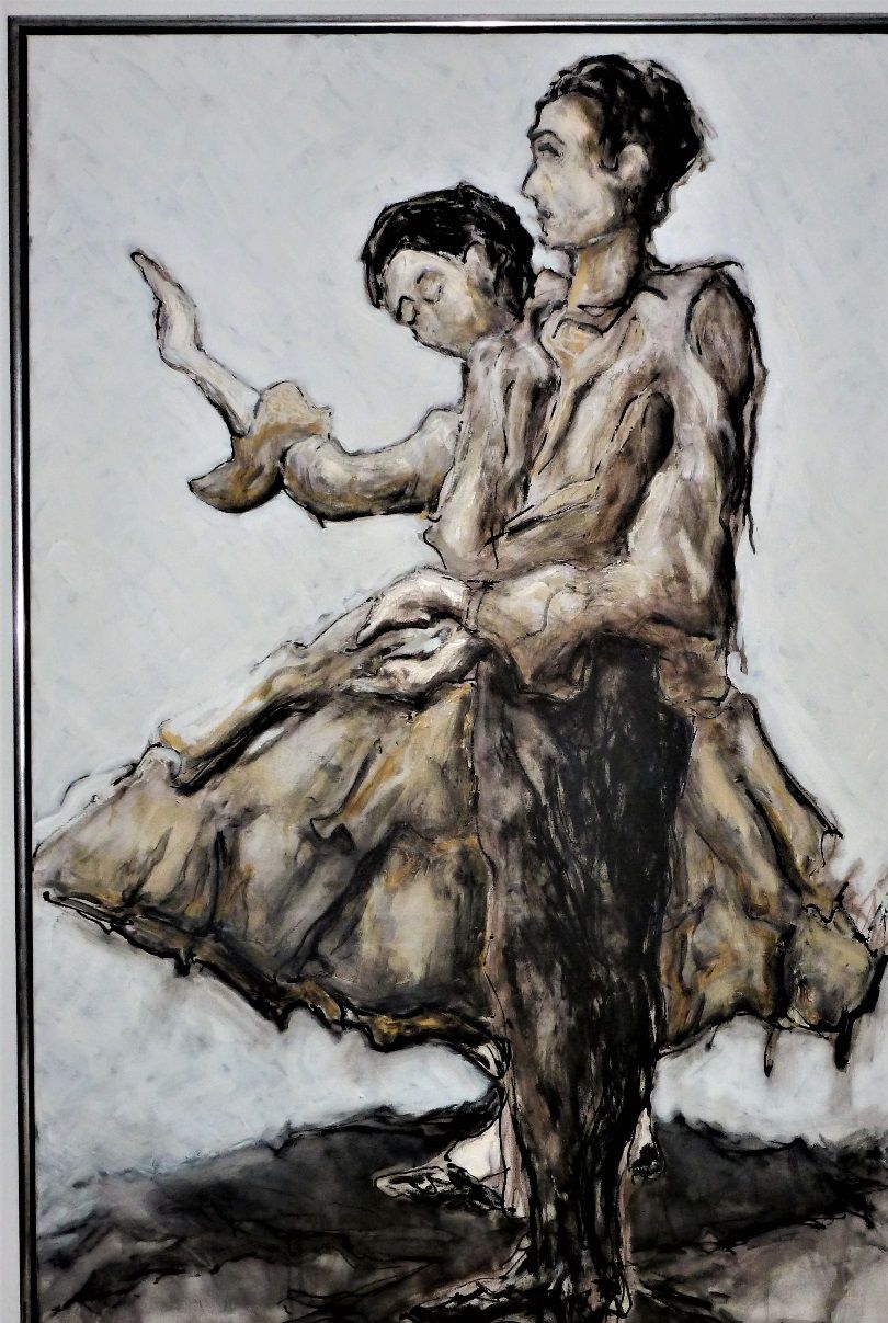 'They dance alone' 2014.  Acryl på lærred 100*150 cm. Privateje 