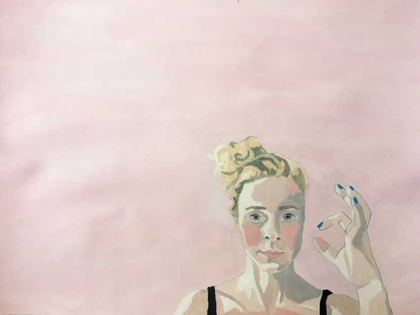 Hennes centimeter, 30x42, akryl på papper