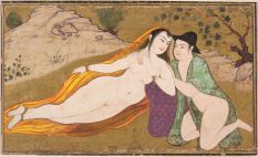 La alianza de los amantes, 1659, Mohammad Qasim. Pigmentos y oro sobre papel.. (Cambridge, MA, museos de arte de Harvard/Arthur M. Sackler Museum, NicholsStrong gracia, Francis H. Burr y amigos de los fondos del Museo de arte Fogg, 1950.130) 

