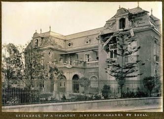 la Casa Scherer dañada por los bombardeos de la 