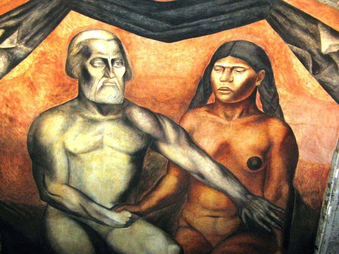 José Clemente Orozco (1883-1949) 
Cortés y La Malinche,
1926 