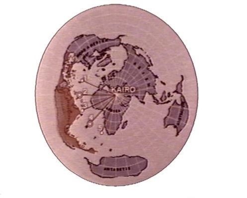 Lo fascinante de este mapa es que muestra la costa de la Antártida sin hielo.