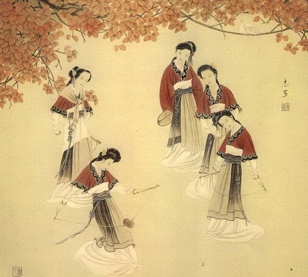 Jóvenes chinas divirtiéndose 