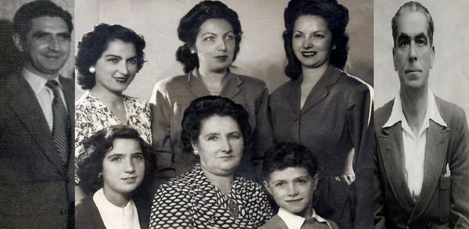 La Familia que nunca más pudo estar reunida por completo, Gonzalo, Ramonita, Pepita, Mari (nunca vino a México y no volvió a ver a sus padres y a algunos de sus hermanos), Don Gonzalo, (abajo) Lucí, Doña Ramona, y Ángel