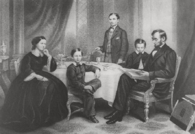 Abraham Lincoln con su familia. Fuente de la imagen: Pinterest