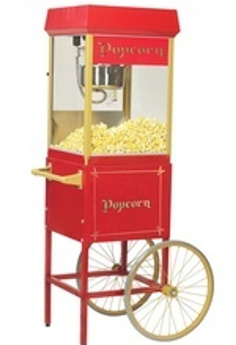 Popcornmaskin på hjul