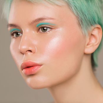 Closeup beauty photoshoot in studio