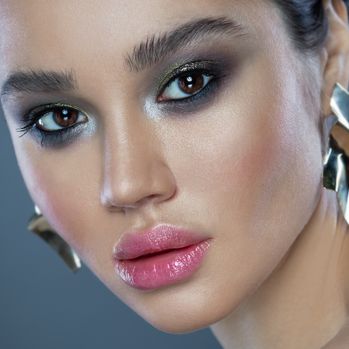 Closeup beauty photoshoot in studio