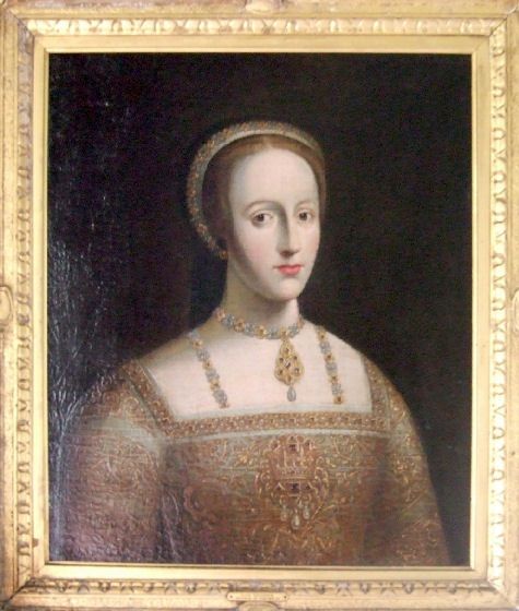 Called Queen Jane Grey but based on a portrait of Queen Katherine Parr - http://web.archive.org/web/20131207033836/http://somegreymatter.com/kingscollegeportrait.htm