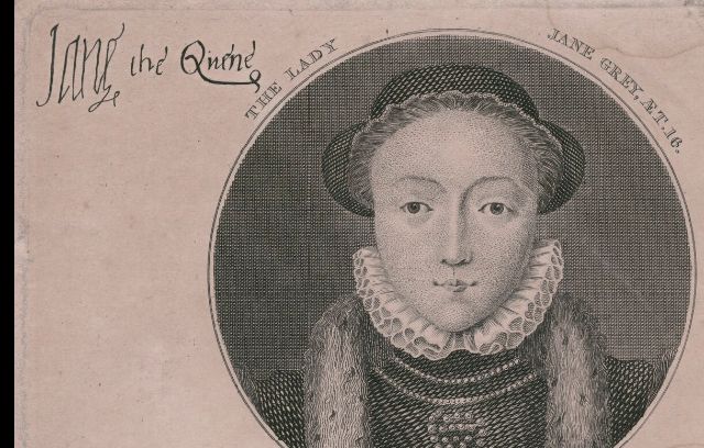 Lady Jane Grey by James Basire, after George Vertue, stipple engraving (1748)