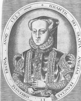 Elizabeth I, engraving attributed to Frans Huys, 1559