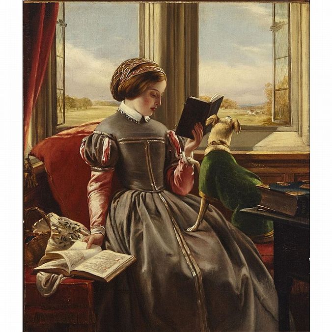 At the Window (The Terrier Anxious to Join the Hunt in the Distance)
