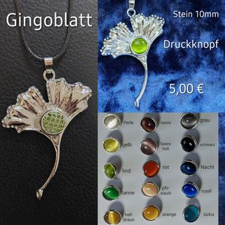 Ginkgoblatt Druckknopf