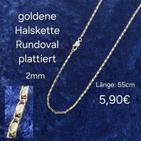 goldene Halskette Rundoval 55cm
