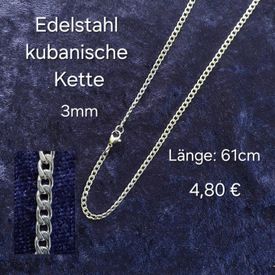 Edelstahl kubanische Kette 61cm